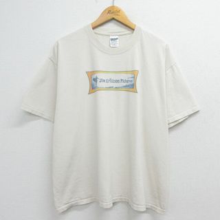 XL★古着 半袖 ビンテージ Tシャツ メンズ 00年代 00s ジムエリクソンピクチャーズ サーフィン 大きいサイズ コットン クルーネック 薄ベージュ カーキ 23jul18 中古(Tシャツ/カットソー(半袖/袖なし))