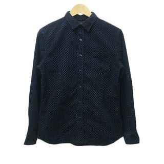 ヒアーズ(HERE'S)のヒアーズ STREET シャツ 水玉 ドット コーデュロイ 長袖 M 紺(シャツ)