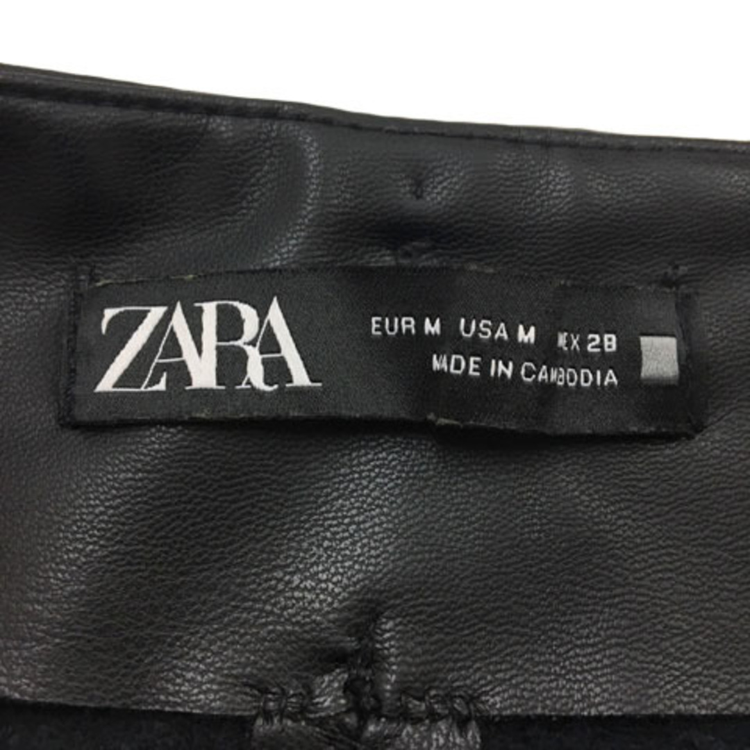 ZARA(ザラ)のザラ パンツ テーパード ロング フェイクレザー ハイウエスト USA M 黒 レディースのパンツ(その他)の商品写真