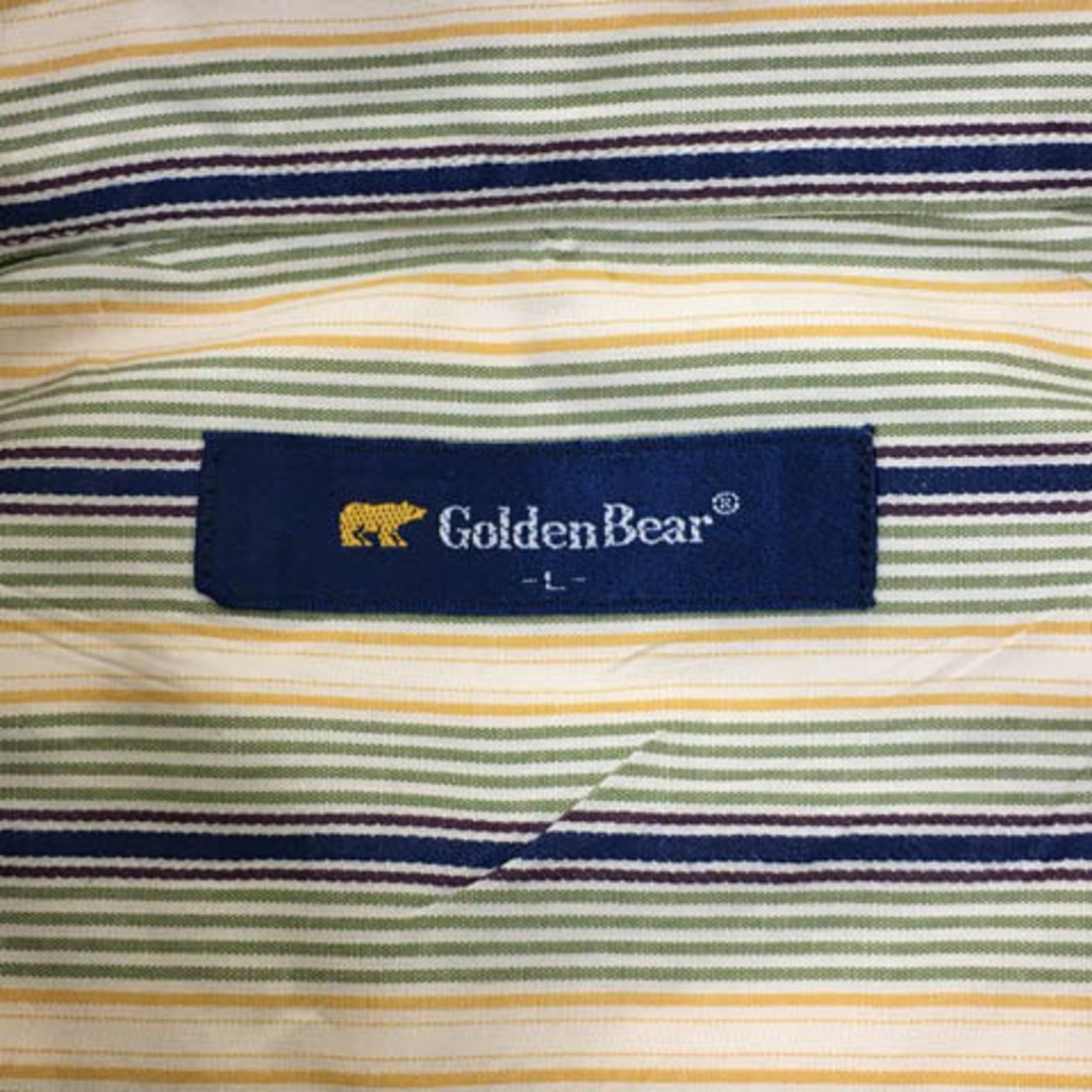 Golden Bear(ゴールデンベア)のゴールデンベア シャツ カジュアル ストライプ マルチカラー 長袖 L 緑 紺 メンズのトップス(シャツ)の商品写真