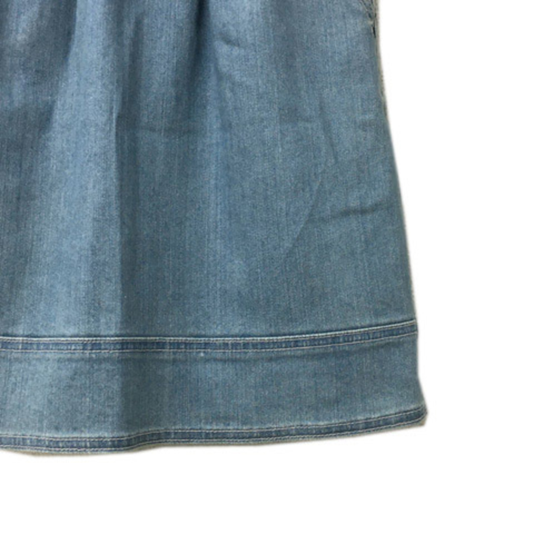 kumikyoku（組曲）(クミキョク)のクミキョク 組曲 スカート デニム 台形 ミニ ウエストゴム S1 青 水色 レディースのスカート(ミニスカート)の商品写真