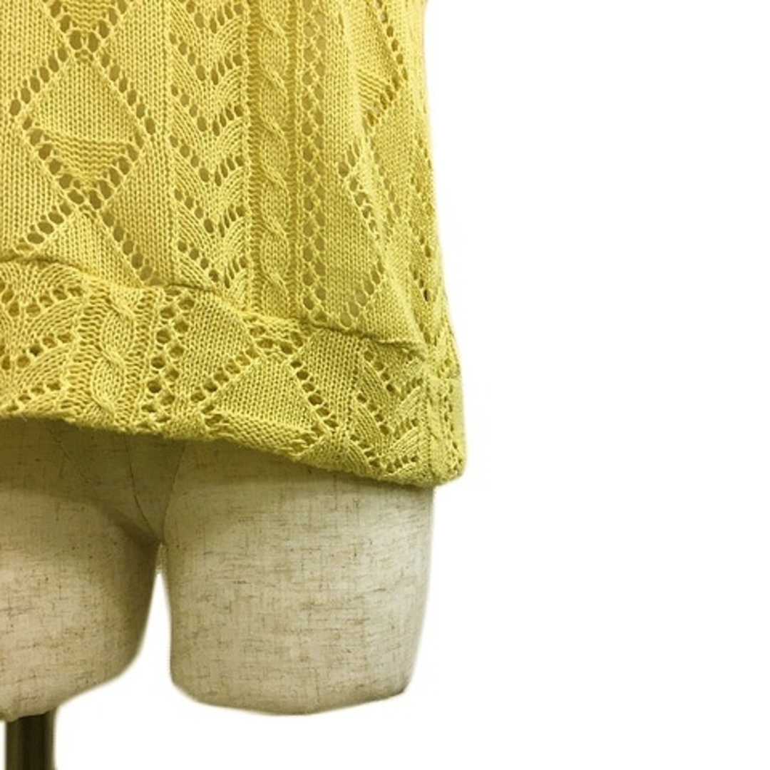 OLIVEdesOLIVE(オリーブデオリーブ)のオリーブデオリーブ セーター ニット プルオーバー 透かし編み 半袖 黄 レディースのトップス(ニット/セーター)の商品写真