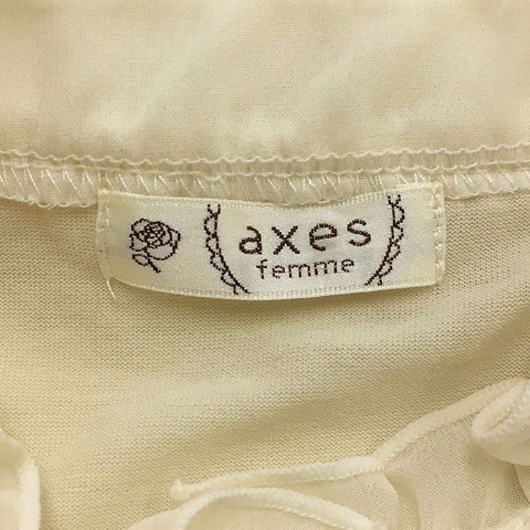 axes femme(アクシーズファム)のアクシーズファム ブラウス レース ボウタイ シアー 長袖 M  ベージュ 白 レディースのトップス(シャツ/ブラウス(長袖/七分))の商品写真