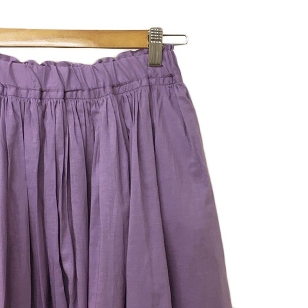 Discoat(ディスコート)のディスコート スカート フレア ギャザー ロング 無地 F 紫 パープル レディースのスカート(ロングスカート)の商品写真