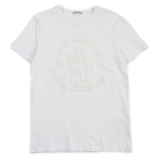 モンクレール(MONCLER)の極美品●MONCLER モンクレール 2020年製 BIGロゴ クルーネック ショートスリーブ 半袖Ｔシャツ カットソー ホワイト M 国内正規品 メンズ(Tシャツ/カットソー(半袖/袖なし))