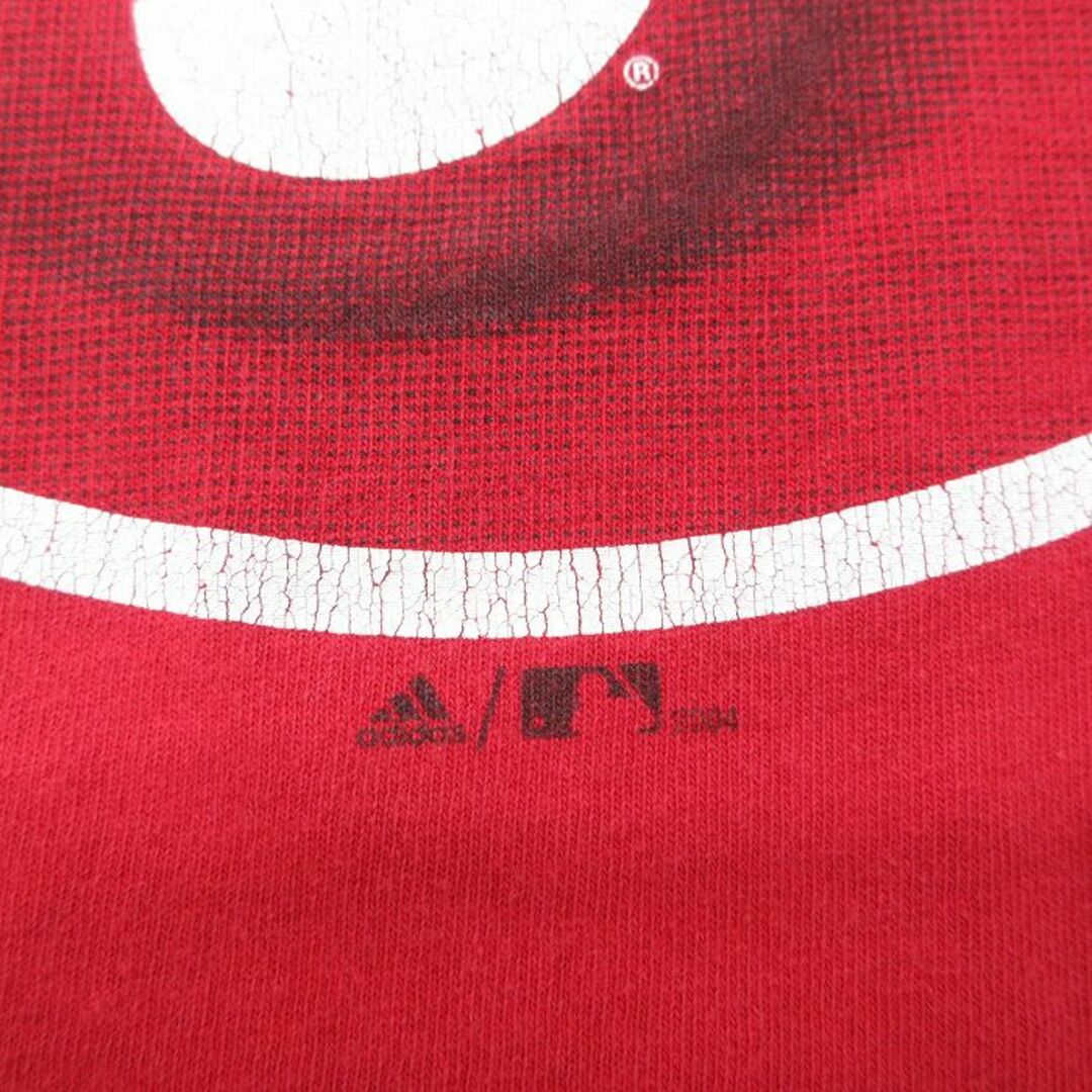 adidas(アディダス)のXL★古着 アディダス adidas 長袖 ビンテージ Tシャツ メンズ 00年代 00s MLB フィラデルフィアフィリーズ 大きいサイズ コットン クルーネック 赤 レッド メジャーリーグ ベースボール 野球 23jul17 中古 メンズのトップス(Tシャツ/カットソー(半袖/袖なし))の商品写真