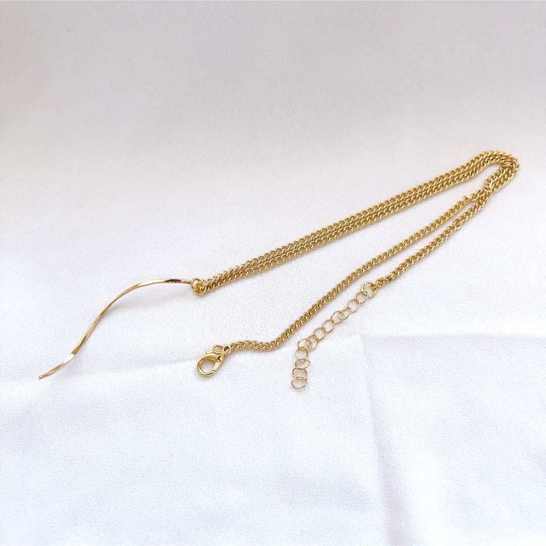 ゴールドウエーブステック　ネックレス ハンドメイドのアクセサリー(ネックレス)の商品写真