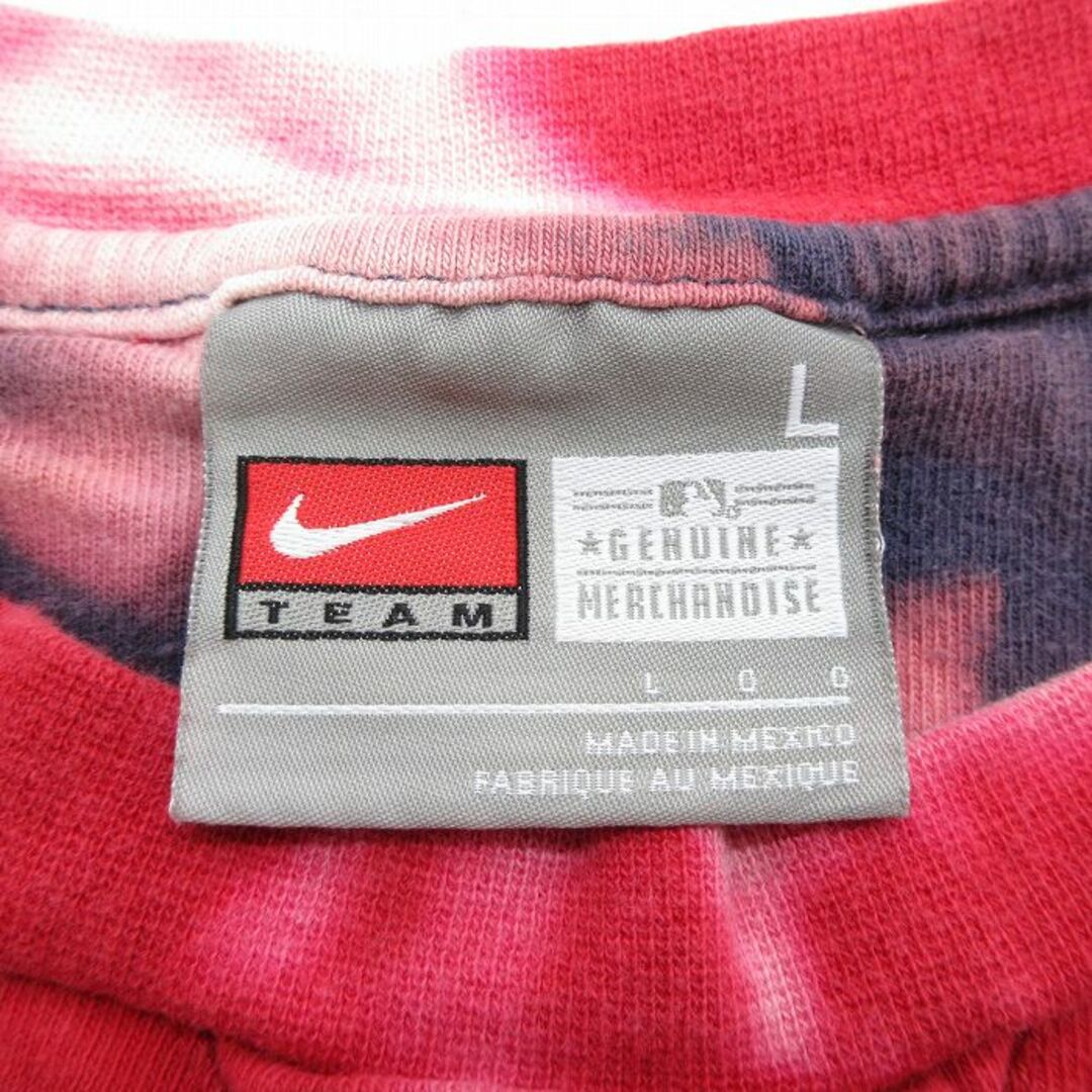 NIKE(ナイキ)のXL★古着 ナイキ NIKE 半袖 ビンテージ Tシャツ メンズ 00年代 00s MLB ボストンレッドソックス 刺繍 大きいサイズ コットン クルーネック 赤 レッド ブリーチ加工 メジャーリーグ ベースボール 野球 23jul17 中古 メンズのトップス(Tシャツ/カットソー(半袖/袖なし))の商品写真