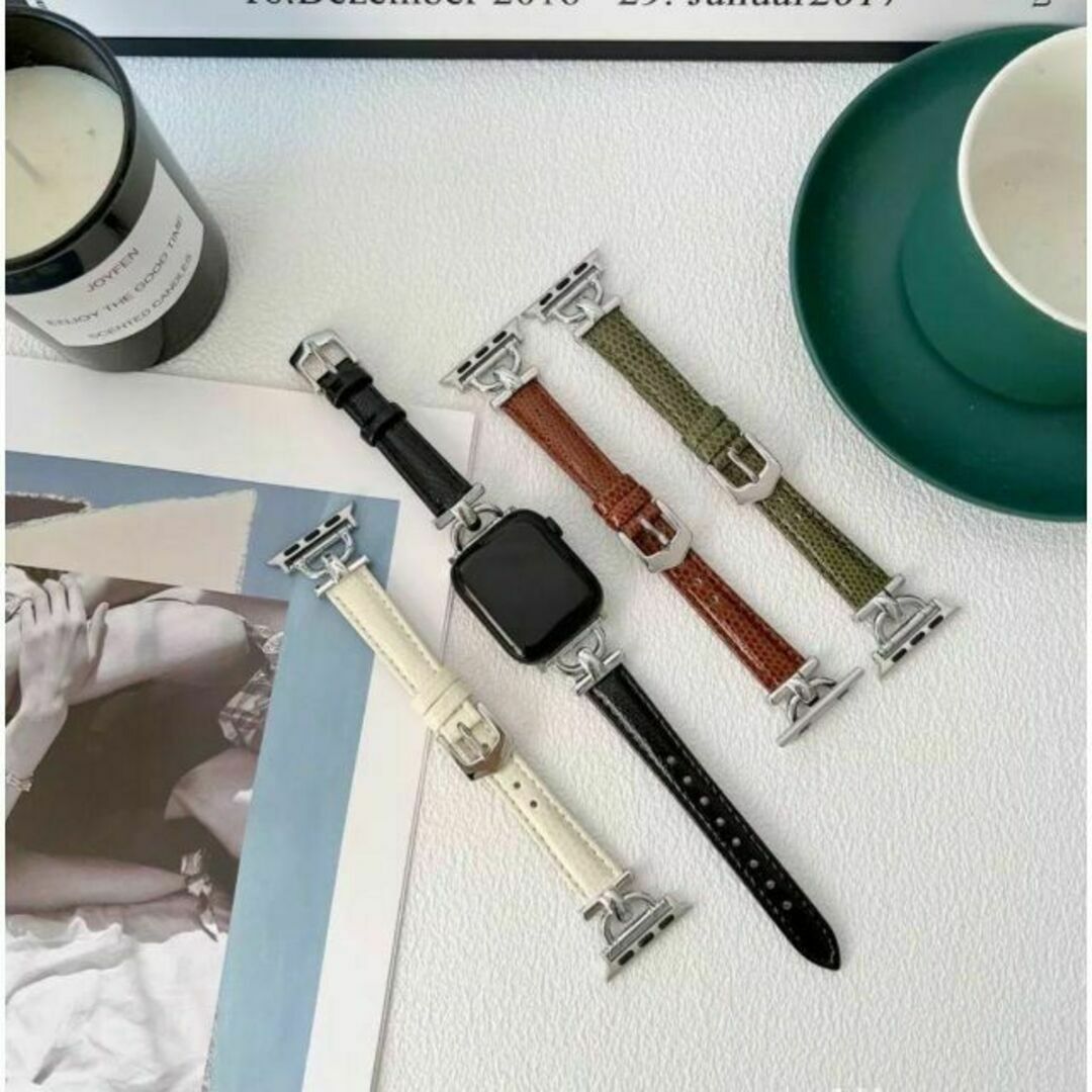 Apple Watch 42/44/45mm レザーバンド ブラウン【62-8】 メンズの時計(レザーベルト)の商品写真