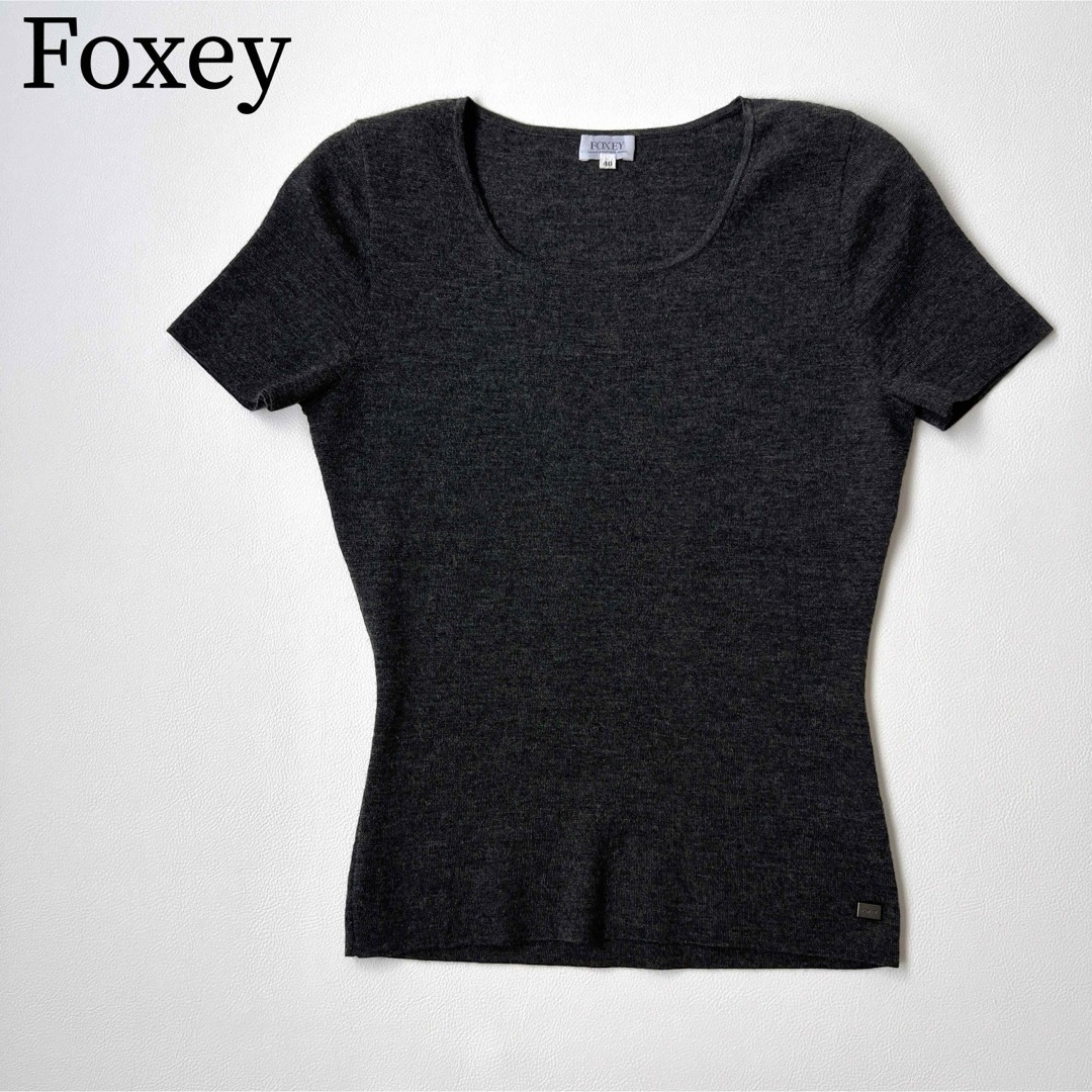 FOXEY BOUTIQUE(フォクシーブティック)の美品　Foxey フォクシー　ニット　セーター　ロゴプレート レディースのトップス(ニット/セーター)の商品写真
