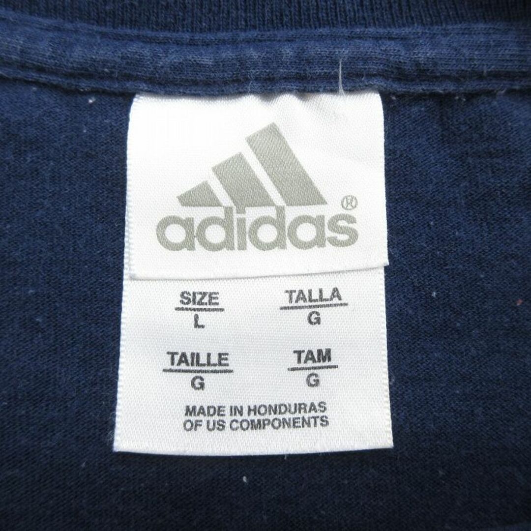 adidas(アディダス)のXL★古着 アディダス adidas 半袖 ビンテージ Tシャツ メンズ 00年代 00s ビッグロゴ 大きいサイズ コットン クルーネック 黒 ブラック 23jul18 中古 メンズのトップス(Tシャツ/カットソー(半袖/袖なし))の商品写真