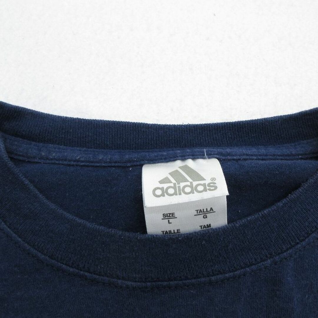 adidas(アディダス)のXL★古着 アディダス adidas 半袖 ビンテージ Tシャツ メンズ 00年代 00s ビッグロゴ 大きいサイズ コットン クルーネック 黒 ブラック 23jul18 中古 メンズのトップス(Tシャツ/カットソー(半袖/袖なし))の商品写真