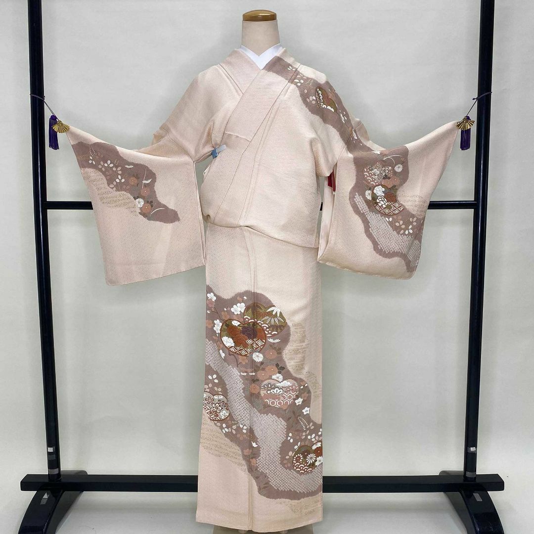 訪問着☆正絹☆オレンジ☆花柄☆卒業式☆入学式☆ 訪問着☆正絹☆オレンジ☆花柄☆卒業式☆入学式☆