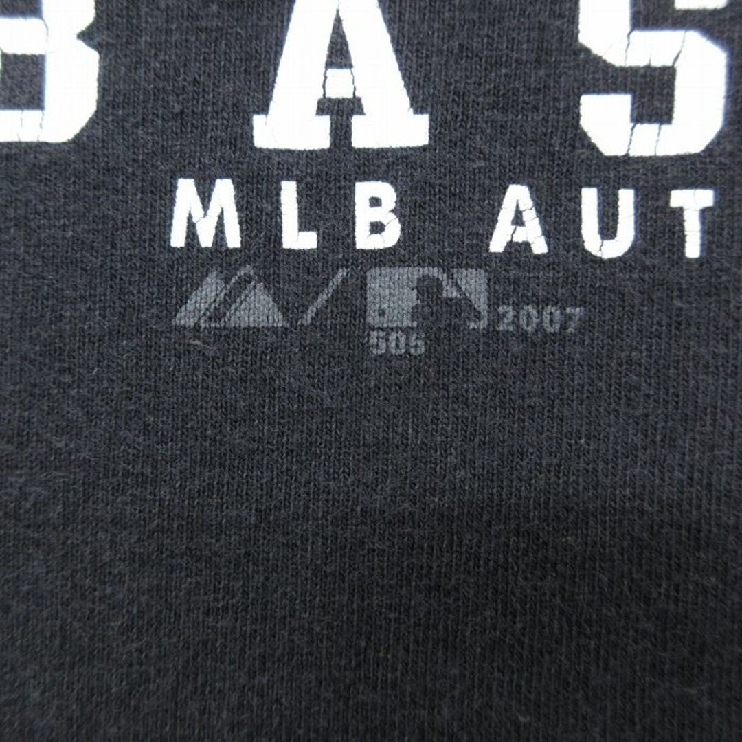 Majestic(マジェスティック)のXL★古着 マジェスティック 半袖 ビンテージ Tシャツ メンズ 00年代 00s MLB トロントブルージェイズ ロング丈 コットン クルーネック 黒 ブラック メジャーリーグ ベースボール 野球 23jul18 中古 メンズのトップス(Tシャツ/カットソー(半袖/袖なし))の商品写真