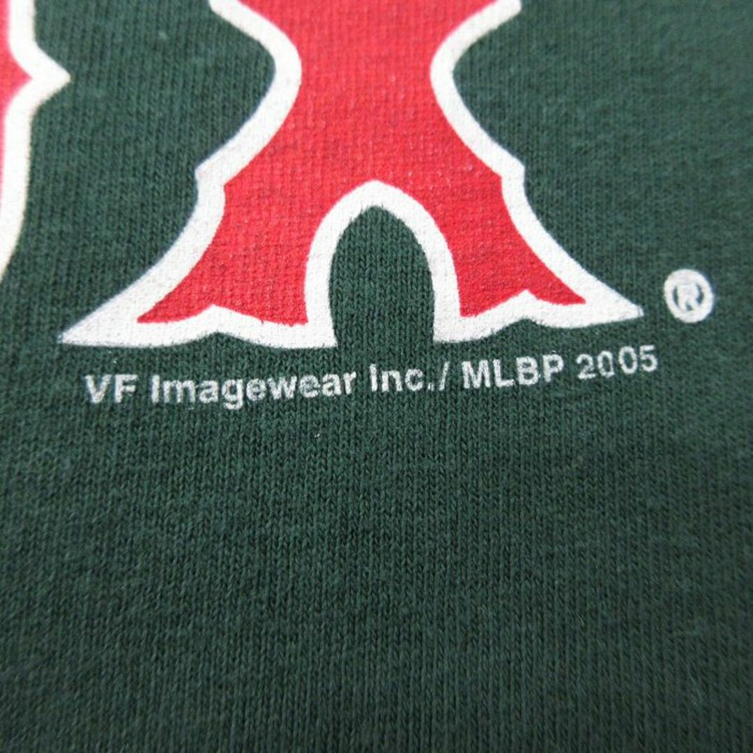 Lee(リー)のL★古着 リー Lee 半袖 ビンテージ Tシャツ メンズ 00年代 00s MLB ボストンレッドソックス コットン クルーネック 緑 グリーン メジャーリーグ ベースボール 野球 23jul19 中古 メンズのトップス(Tシャツ/カットソー(半袖/袖なし))の商品写真