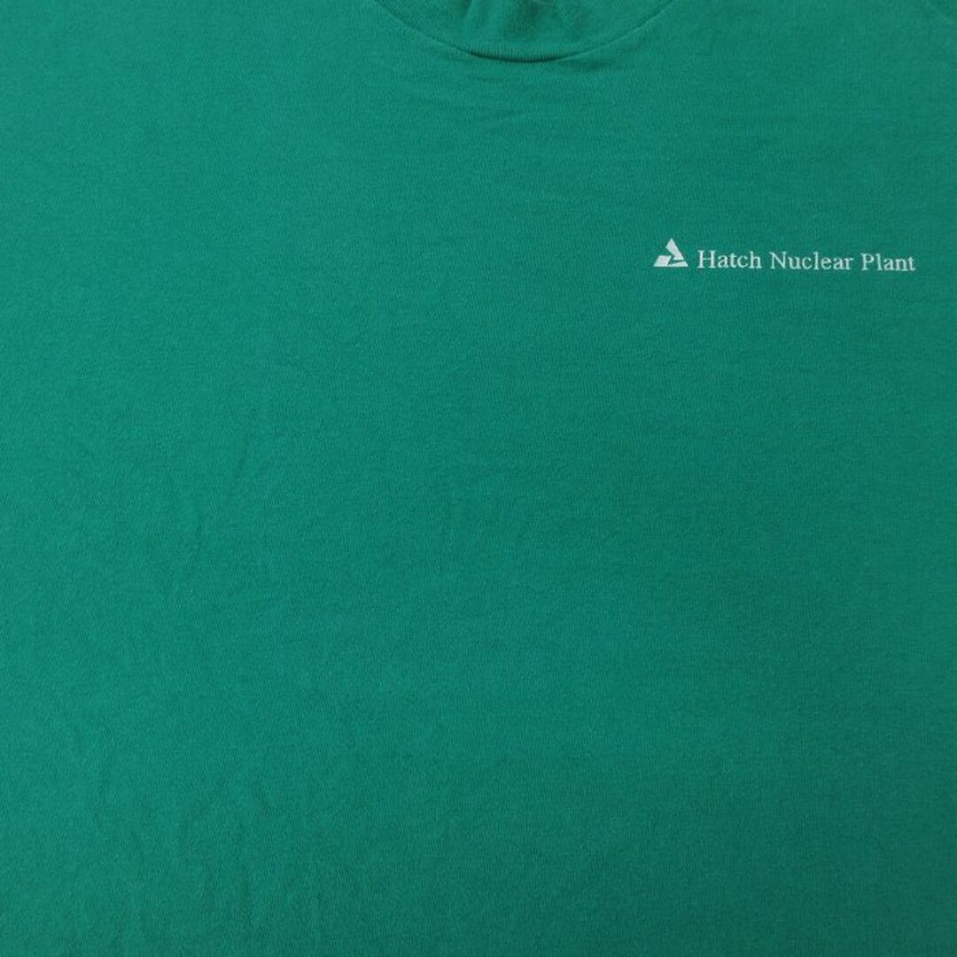 Hanes(ヘインズ)のXL★古着 ヘインズ Hanes 半袖 ビンテージ Tシャツ メンズ 90年代 90s SAFETY コットン クルーネック 緑 グリーン 23jul19 中古 メンズのトップス(Tシャツ/カットソー(半袖/袖なし))の商品写真
