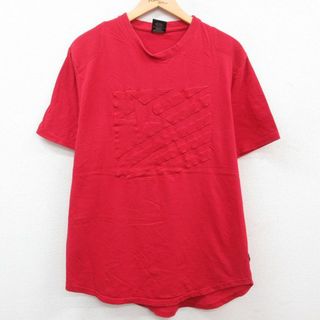 XL★古着 サウスポール 半袖 ビンテージ Tシャツ メンズ 00年代 00s 刺繍 コットン クルーネック 赤 レッド 23jul19 中古(Tシャツ/カットソー(半袖/袖なし))