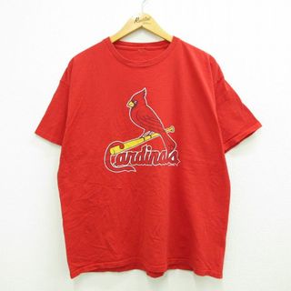 XL★古着 半袖 ビンテージ Tシャツ メンズ 00年代 00s MLB セントルイスカージナルス 大きいサイズ クルーネック 赤 レッド メジャーリーグ ベースボール 野球 23jul19 中古(Tシャツ/カットソー(半袖/袖なし))