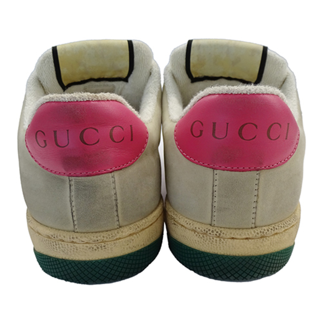 Gucci(グッチ)のグッチ GUCCI スニーカー レディース ブランド 靴 バターレザー GGキャンバス スクリーナー ベージュ 570443 #37 約24cm ヴィンテージ加工 ローカット お出かけ【中古】 レディースの靴/シューズ(スニーカー)の商品写真