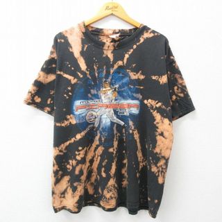 マジェスティック(Majestic)のXL★古着 マジェスティック 半袖 ビンテージ Tシャツ メンズ 00年代 00s MLB ニューヨークメッツ マイクピアッツァ 31 大きいサイズ コットン クルーネック 黒他 ブラック ブリーチ加工 メジャーリーグ ベースボール 野球 【spe】 23jul20 中古(Tシャツ/カットソー(半袖/袖なし))