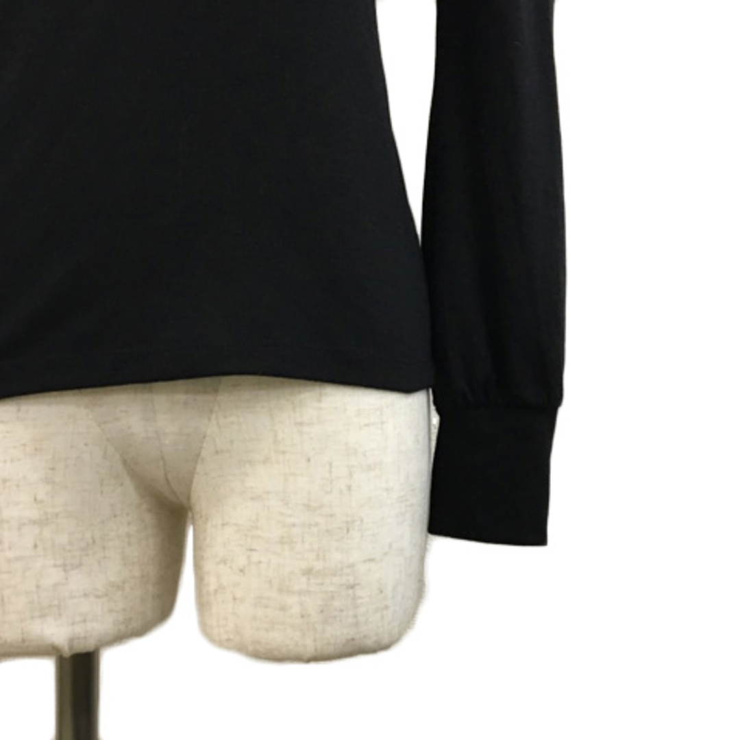 L'EST ROSE(レストローズ)のレストローズ カットソー ブラウス パール レース リボン 刺繍 長袖 2 黒 レディースのトップス(カットソー(長袖/七分))の商品写真