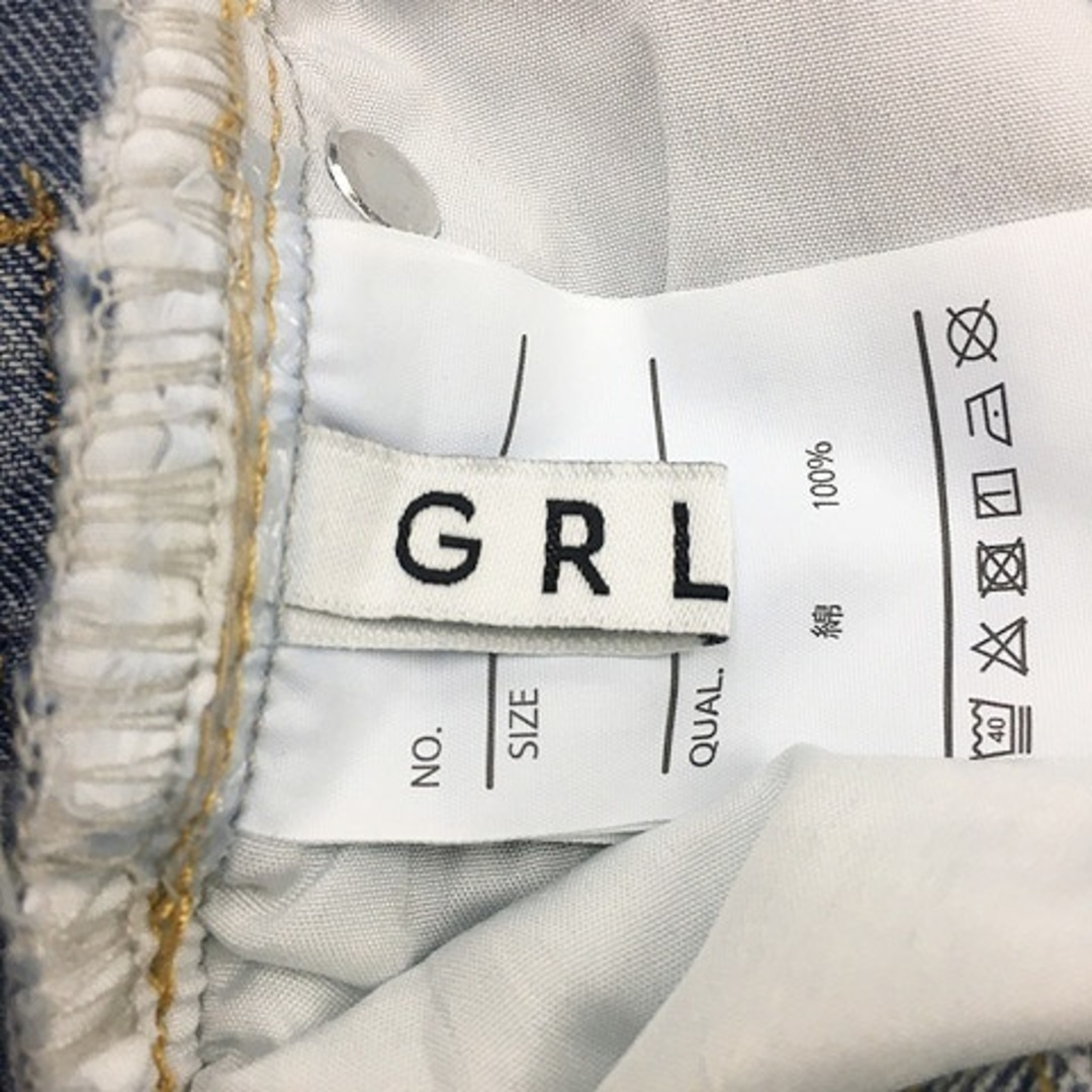 GRL(グレイル)のグレイル GRL パンツ デニム ジーンズ ワイド ダメージ加工 M 水色 青 レディースのパンツ(デニム/ジーンズ)の商品写真