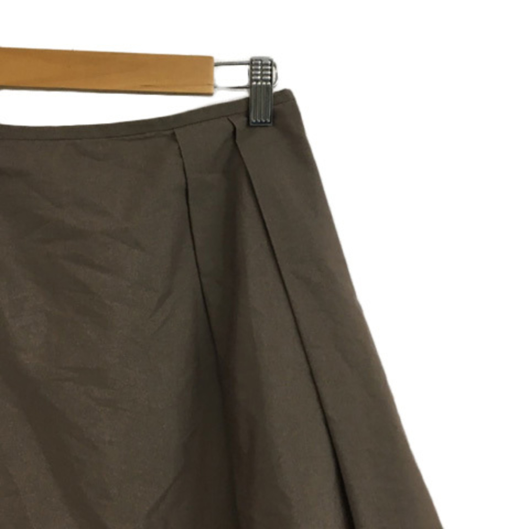 COMME CA ISM(コムサイズム)のコムサイズム スカート フレア 膝丈 タック フリル 無地 M 茶 ブラウン レディースのスカート(ひざ丈スカート)の商品写真