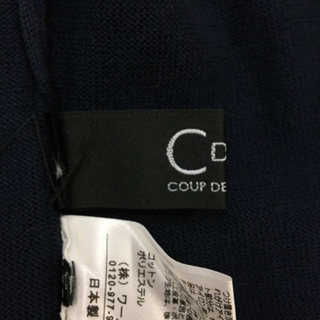 COUP DE CHANCE(クードシャンス)のクードシャンス セーター ニット 無地 リブ スリット 七分袖 38 紺 レディースのトップス(ニット/セーター)の商品写真