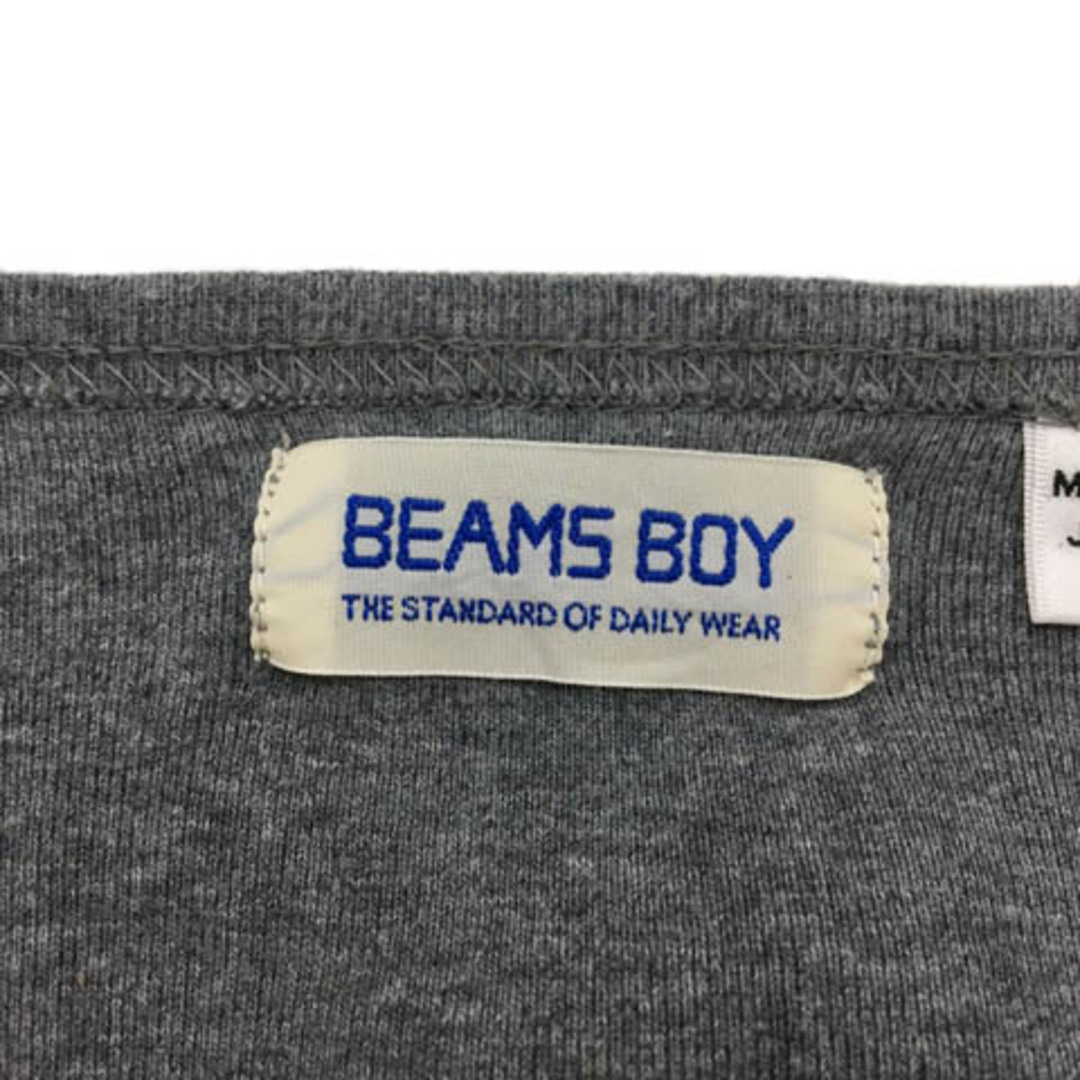 BEAMS BOY(ビームスボーイ)のビームスボーイ Tシャツ カットソー エルボーパッチ 杢 長袖 グレー 青 レディースのトップス(Tシャツ(長袖/七分))の商品写真