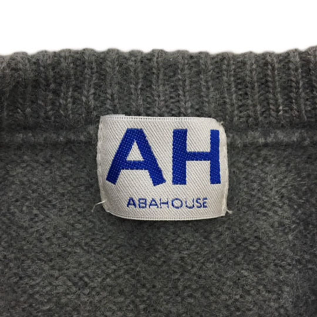 ABAHOUSE(アバハウス)のアバハウス セーター ニット プルオーバー ウール チェック 長袖 グレー レディースのトップス(ニット/セーター)の商品写真