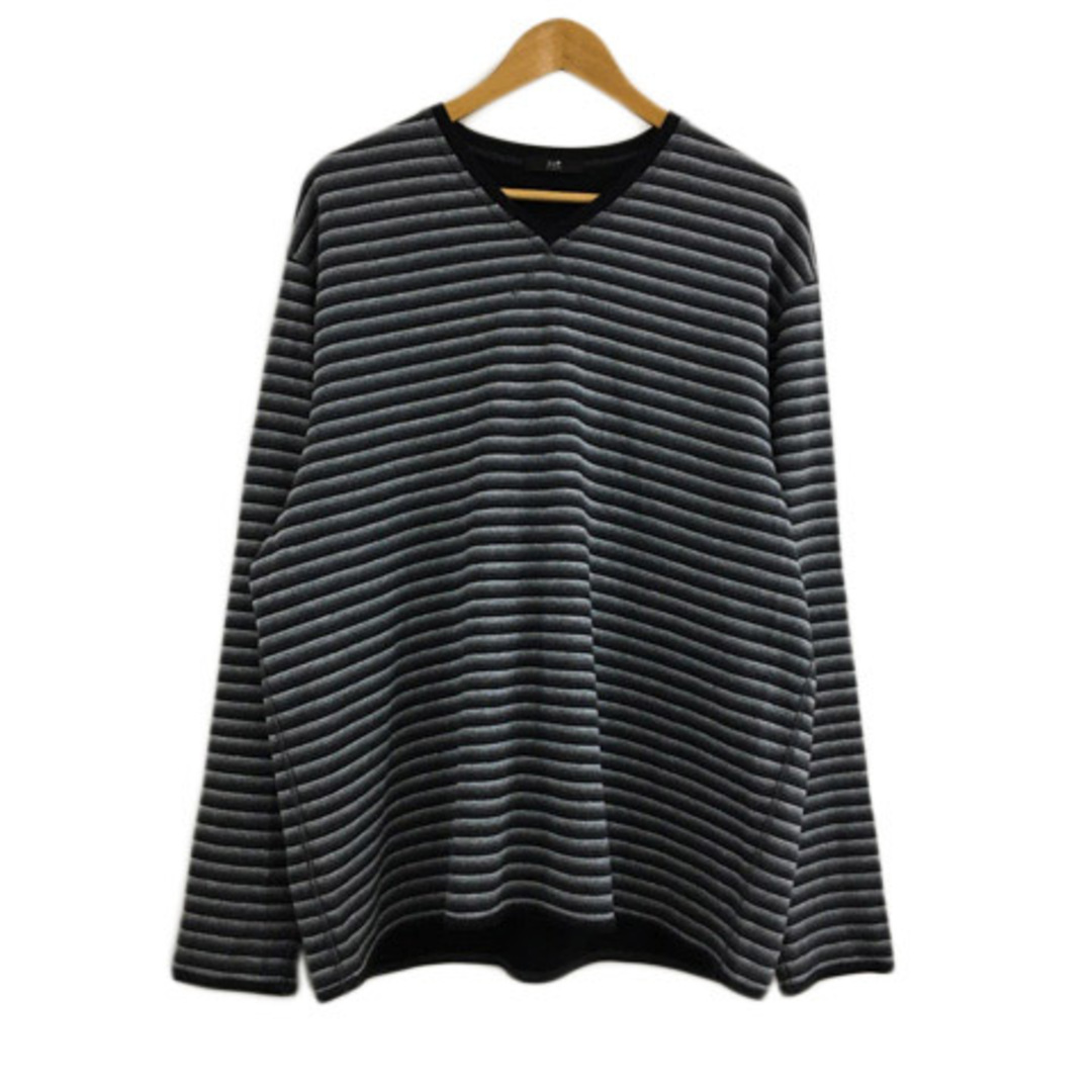 23区(ニジュウサンク)の23区 オンワード樫山 HOMME Tシャツ ロンT 長袖 4L グレー 黒 メンズのトップス(Tシャツ/カットソー(七分/長袖))の商品写真