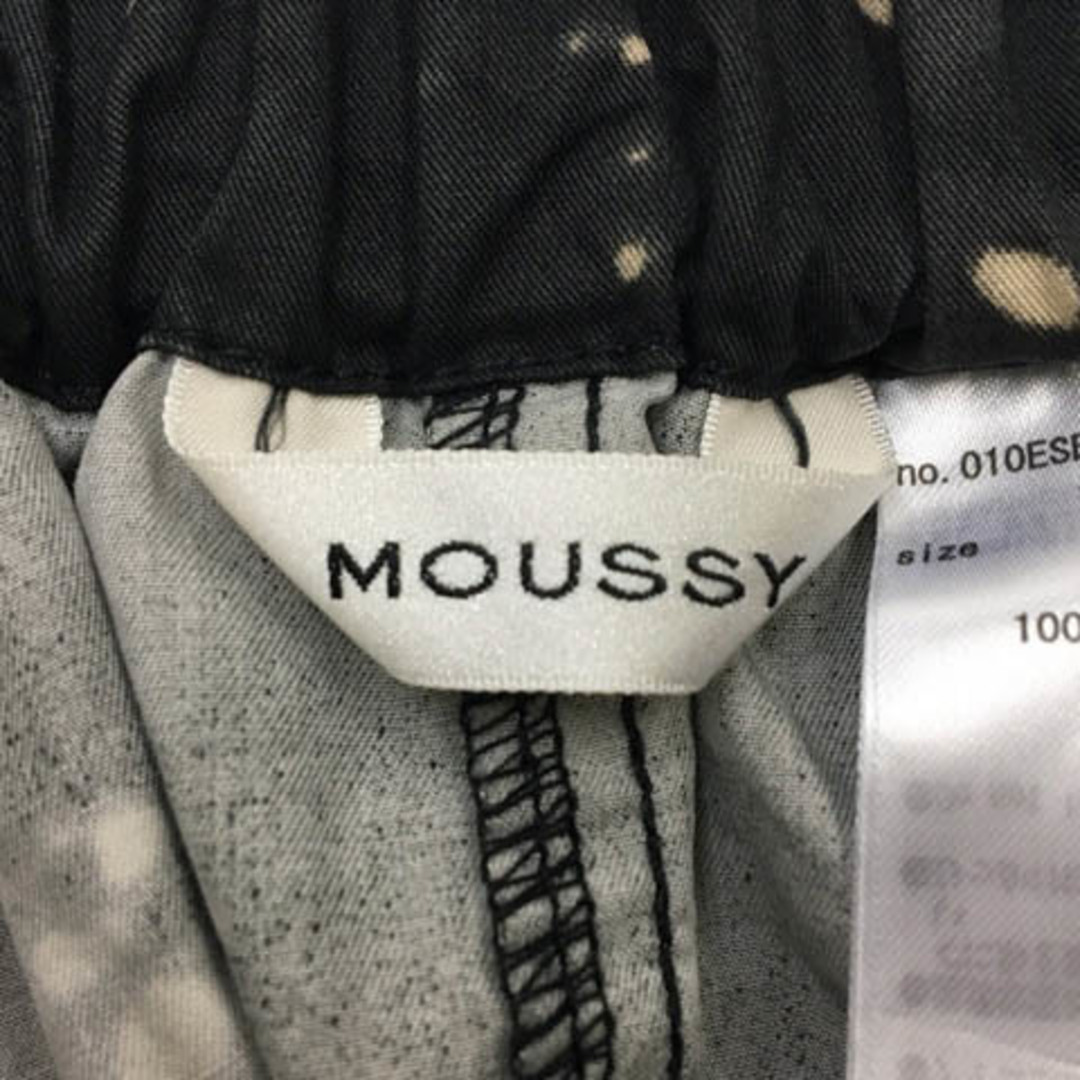 moussy(マウジー)のマウジー スカート フレア ロング 総柄 ウエストゴム レースアップ 2 黒 レディースのスカート(ロングスカート)の商品写真