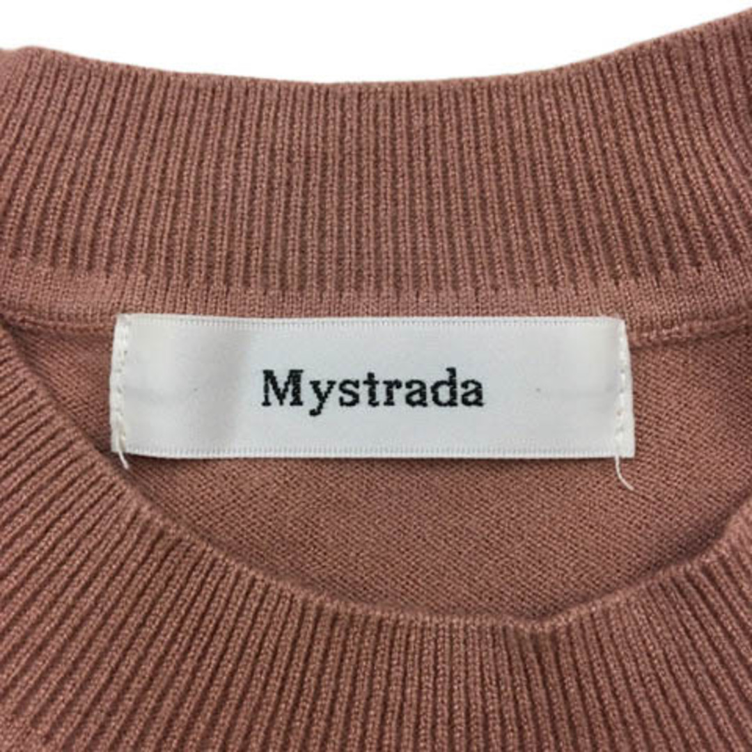 Mystrada(マイストラーダ)のマイストラーダ カットソー ニット プルオーバー 無地 半袖 38 ピンク レディースのトップス(カットソー(半袖/袖なし))の商品写真