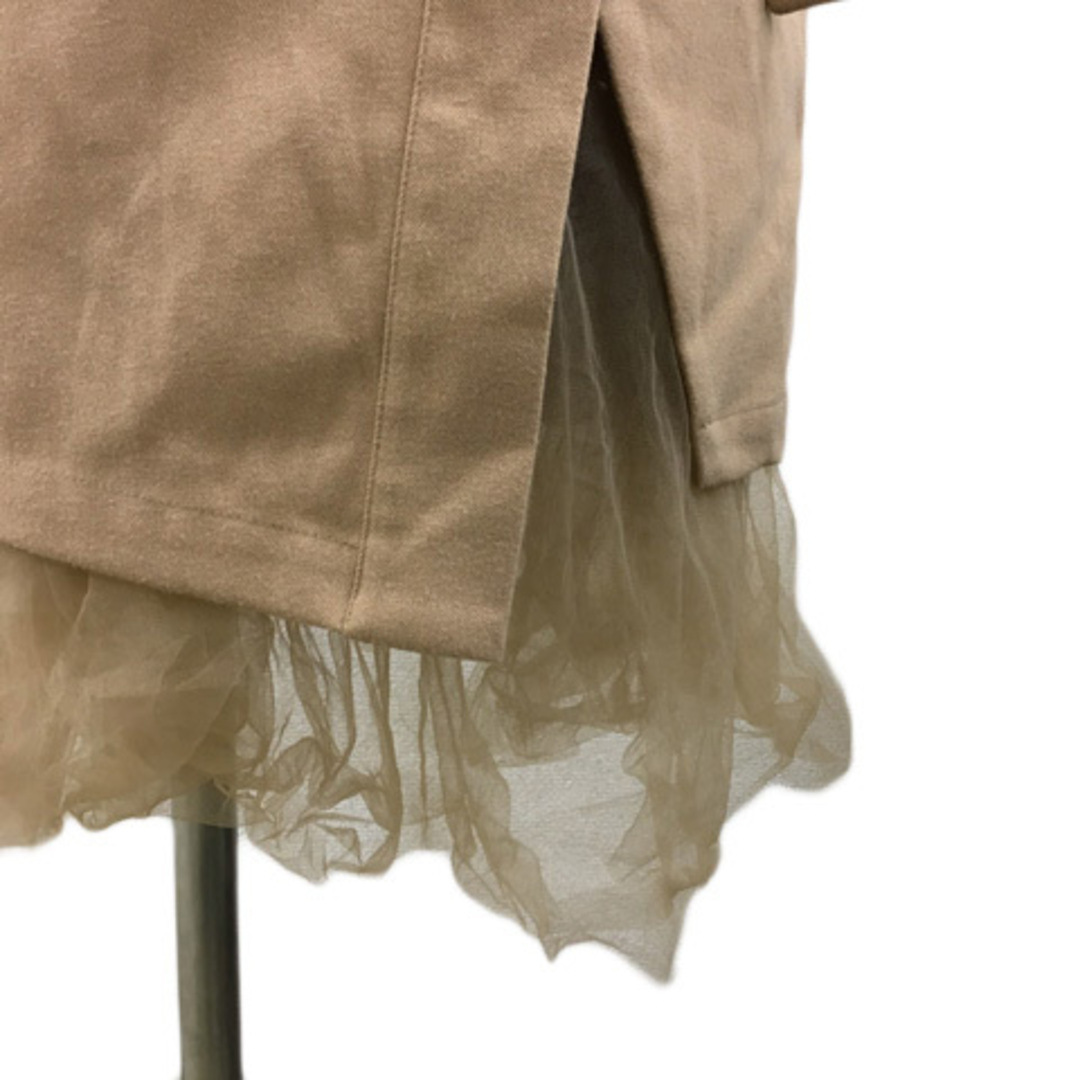 rienda(リエンダ)のリエンダ スカート タイト ミモレ ラップ風 ペチコート M ベージュ 茶 レディースのスカート(ひざ丈スカート)の商品写真