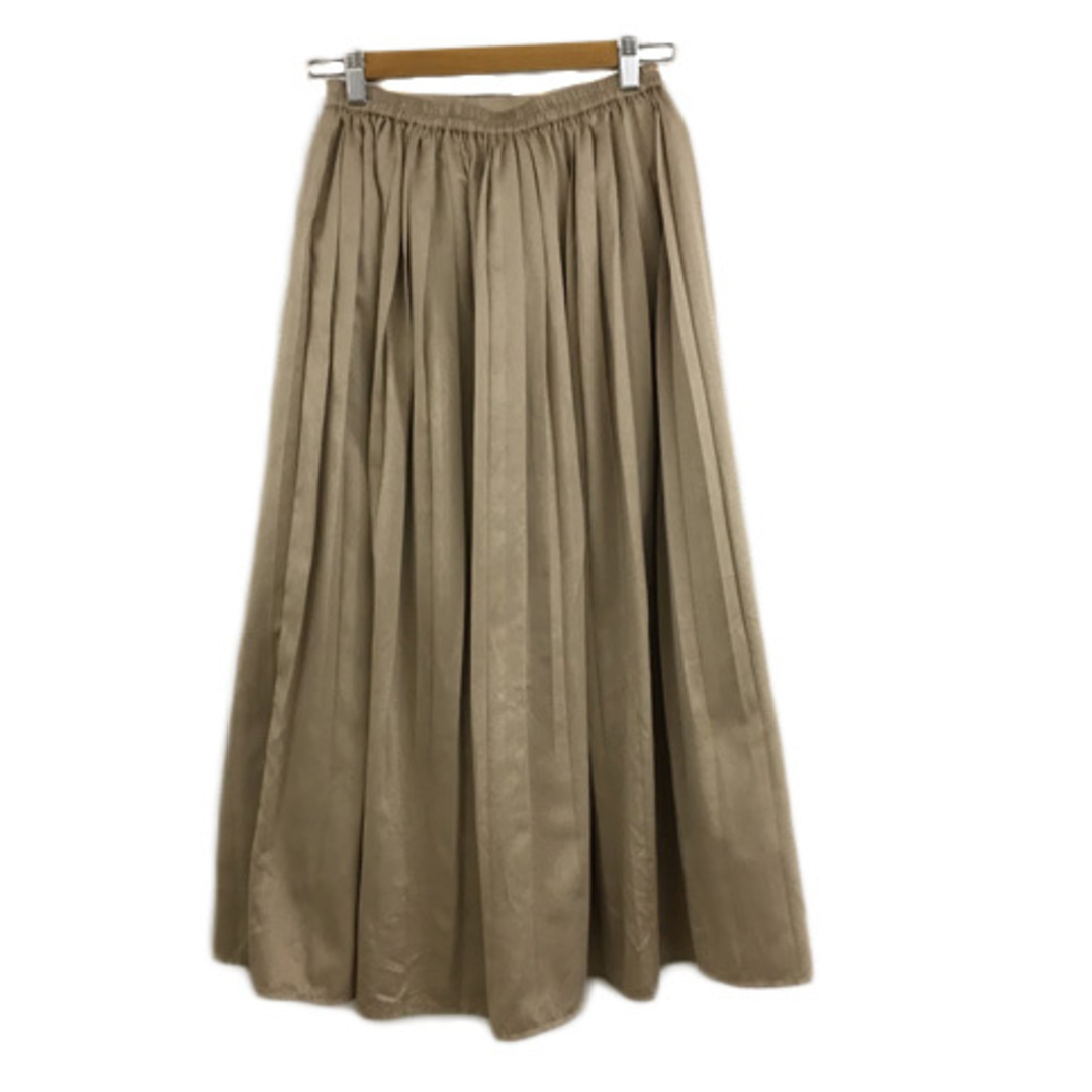 SM2(サマンサモスモス)のサマンサモスモス スカート プリーツ フレア ロング 光沢 F ベージュ レディースのスカート(ロングスカート)の商品写真