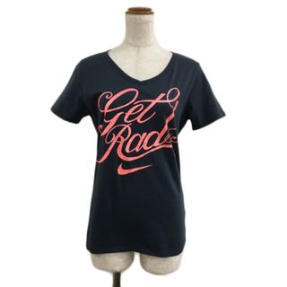 ナイキ(NIKE)のナイキ Tシャツ カットソー Vネック ロゴ 半袖 L グレー ピンク(Tシャツ(半袖/袖なし))