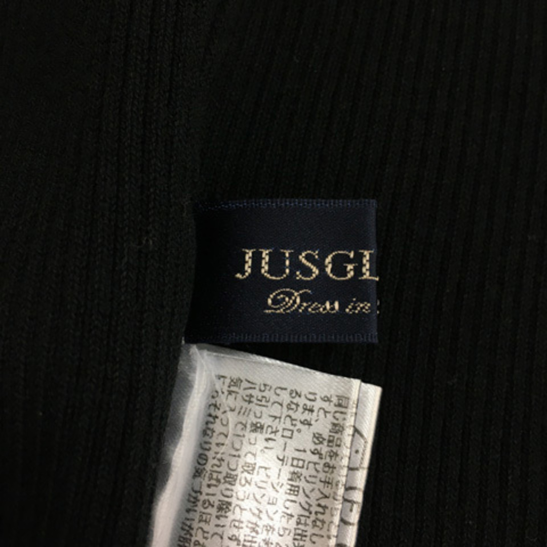 JUSGLITTY(ジャスグリッティー)のジャスグリッティー カットソー プルオーバー ボートネック リブ 半袖 2 黒 レディースのトップス(カットソー(半袖/袖なし))の商品写真