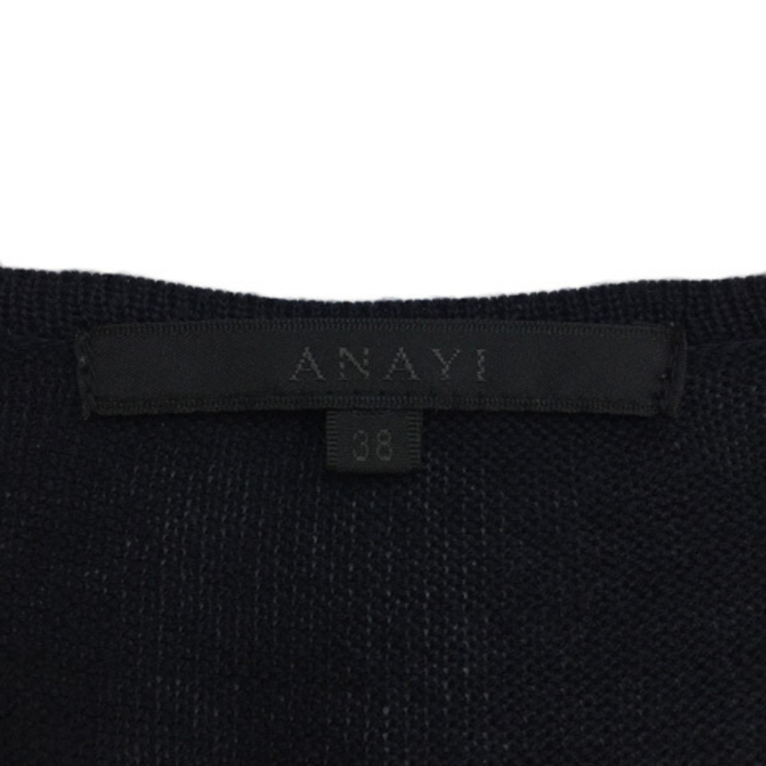 ANAYI(アナイ)のアナイ セーター ニット プルオーバー ボートネック 七分袖 38 紺 レディースのトップス(ニット/セーター)の商品写真