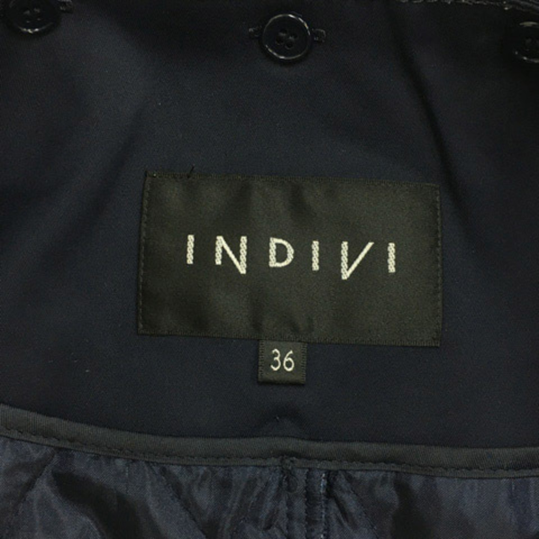 INDIVI(インディヴィ)のインディヴィ コート トレンチ ミドル 無地 ライナー ベルト 長袖 36 紺 レディースのジャケット/アウター(トレンチコート)の商品写真