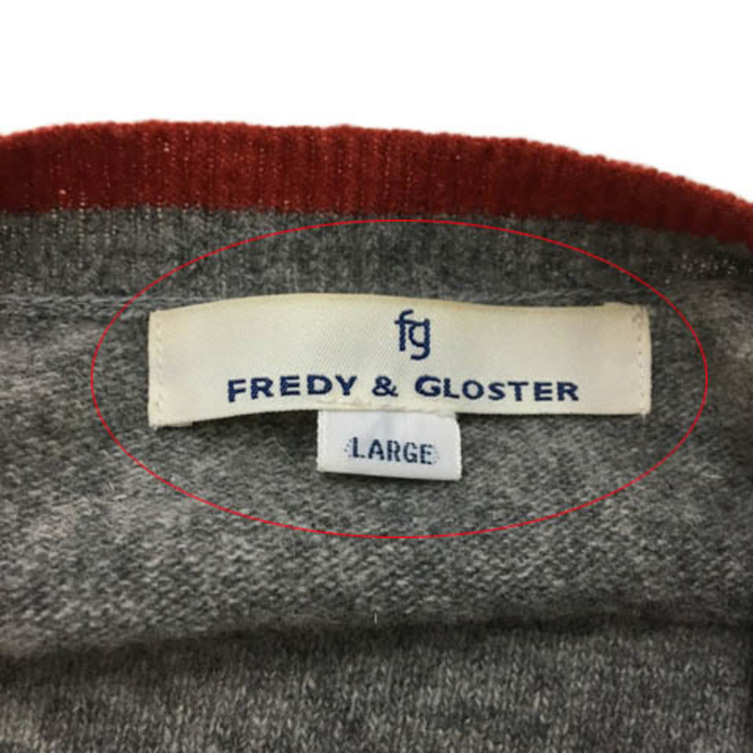 フレディ&グロスター セーター ニット ウール メランジ 長袖 L グレー 赤 レディースのトップス(ニット/セーター)の商品写真