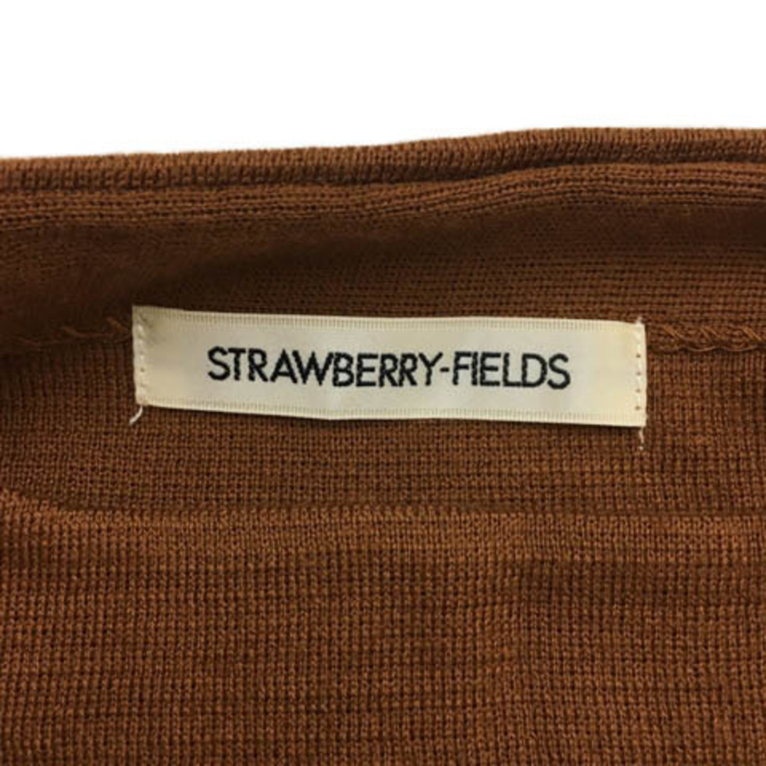 STRAWBERRY-FIELDS(ストロベリーフィールズ)のストロベリーフィールズ セーター ニット ボーダー ライン ウール 長袖 茶 レディースのトップス(ニット/セーター)の商品写真