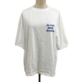 ディスコート(Discoat)のディスコート Tシャツ プルオーバー クルーネック 五分袖 F 白 青(Tシャツ(半袖/袖なし))