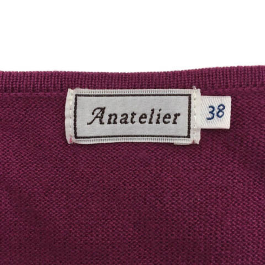 anatelier(アナトリエ)のアナトリエ セーター ニット プルオーバー ボートネック 七分袖 38 紫 レディースのトップス(ニット/セーター)の商品写真