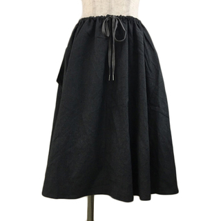 ルグラジック(LE GLAZIK)のルグラジック スカート フレア ひざ丈 コード 無地 ウール 36 グレー(ひざ丈スカート)
