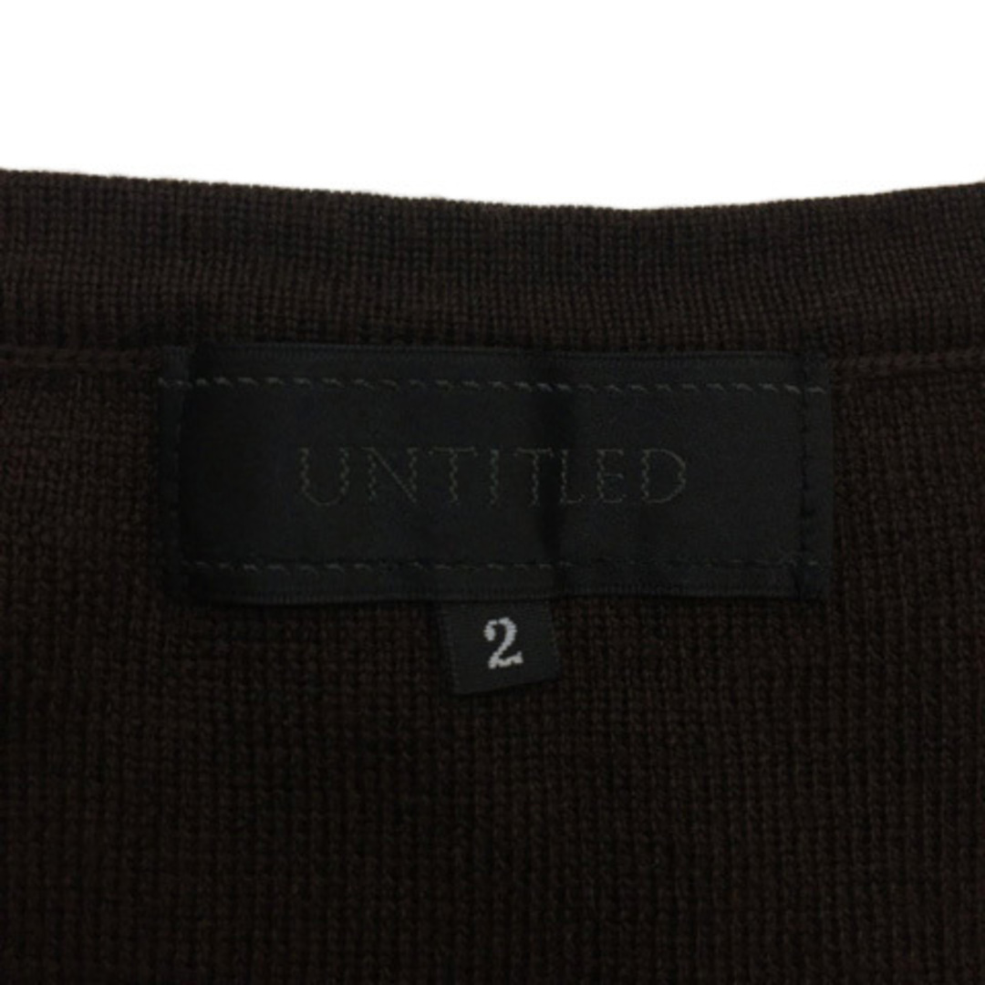 UNTITLED(アンタイトル)のアンタイトル セーター ニット Uネック ウール ビーズ 無地 半袖 2 茶 レディースのトップス(ニット/セーター)の商品写真