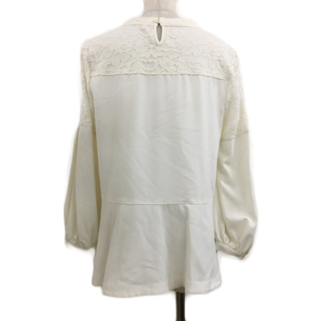 EMMAJAMES(エマジェイム)のエマジェイムス ブラウス カットソー レース レイヤード風 長袖 9 白 レディースのトップス(シャツ/ブラウス(長袖/七分))の商品写真