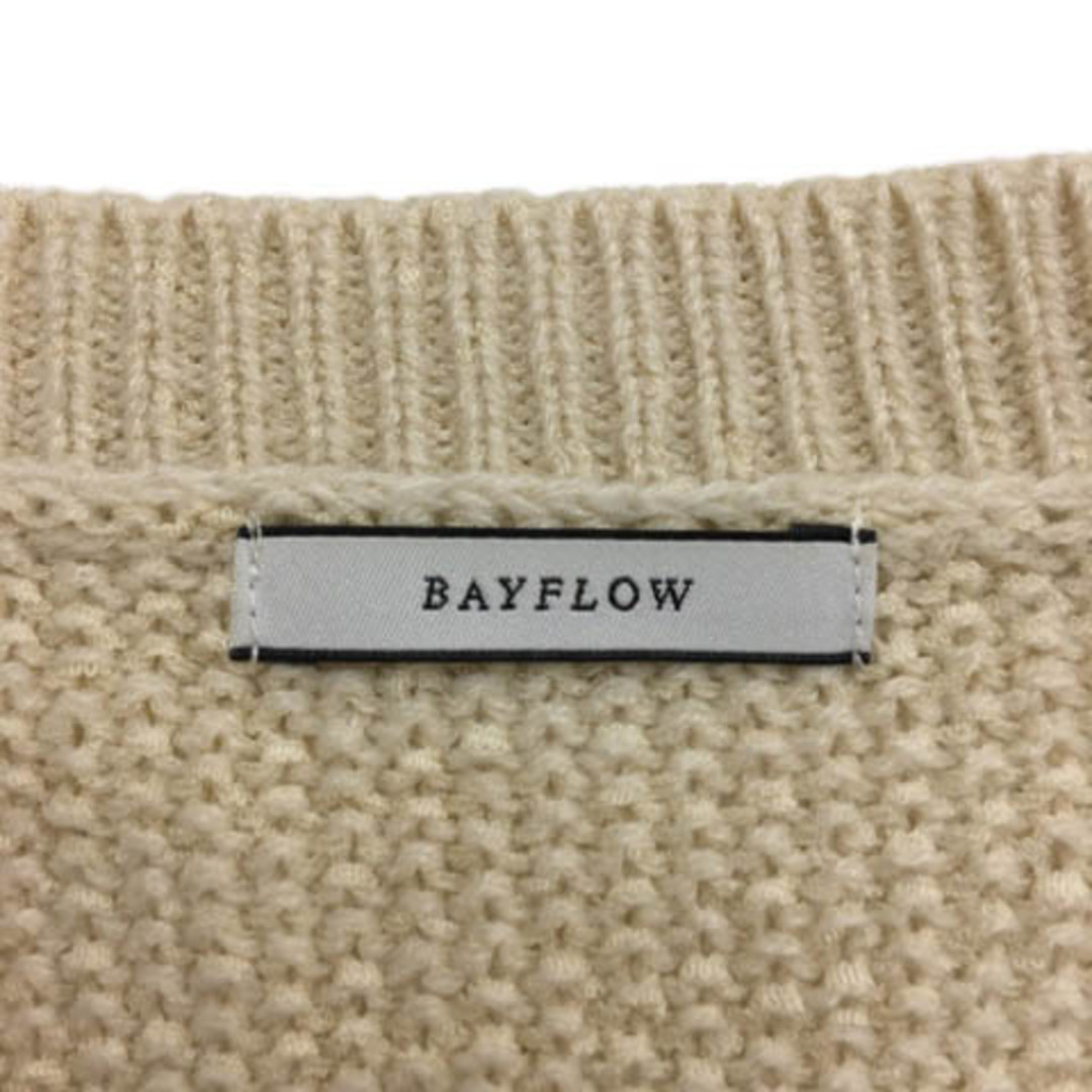 BAYFLOW(ベイフロー)のベイフロー セーター ニット プルオーバー スリット 長袖 2 ベージュ 白 レディースのトップス(ニット/セーター)の商品写真