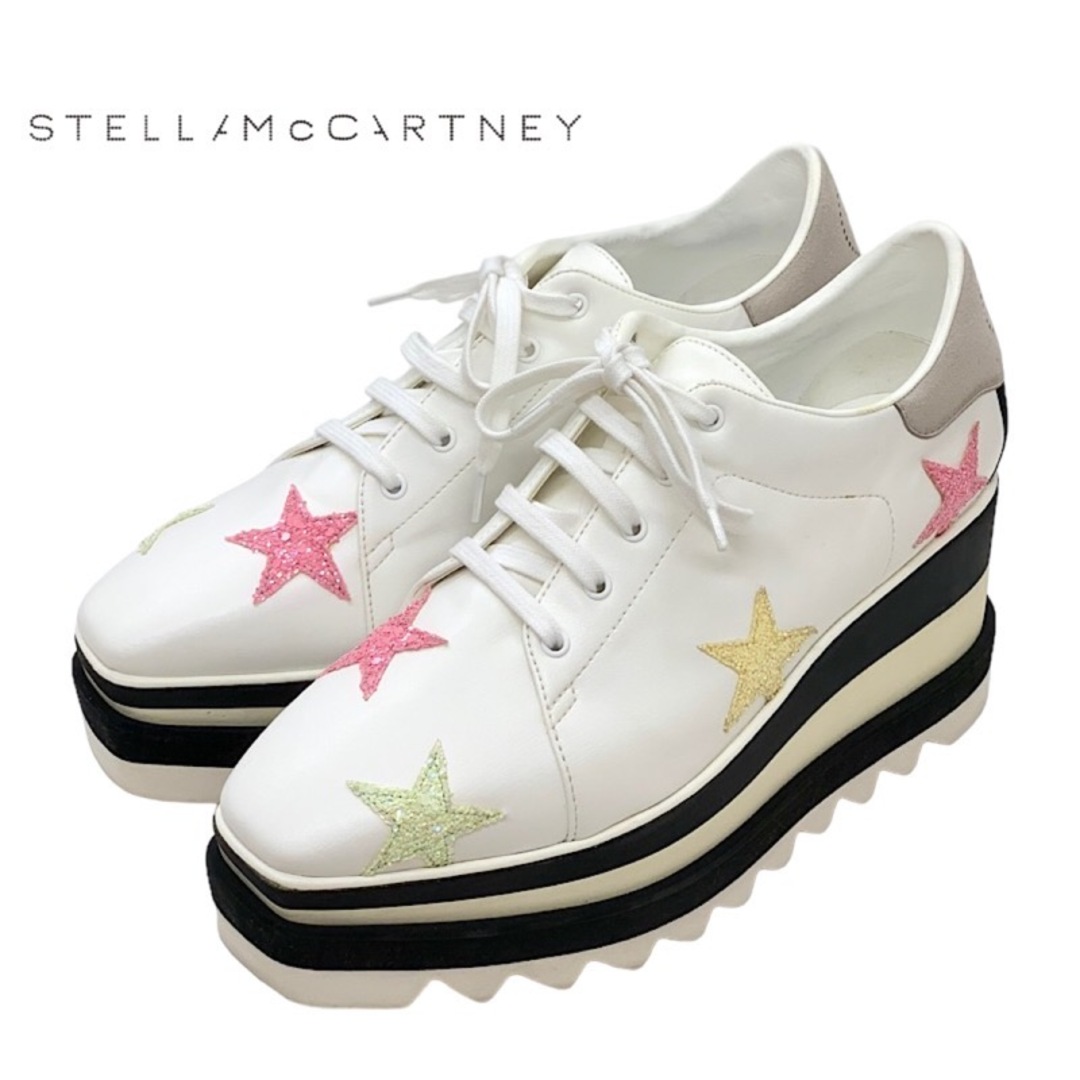 ステラマッカートニー STELLA McCARTNEY エリス スニーカー 靴 シューズ 厚底 スター グリッター プラットフォーム レザー ホワイト レディースの靴/シューズ(スニーカー)の商品写真