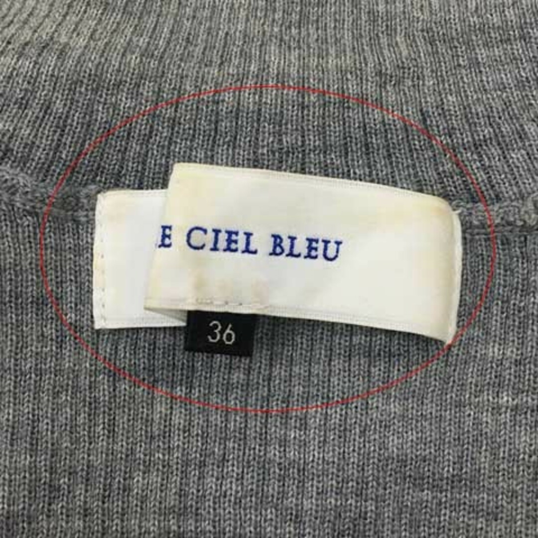 LE CIEL BLEU(ルシェルブルー)のルシェルブルー セーター ニット ウール 無地 リブ 長袖 36 グレー レディースのトップス(ニット/セーター)の商品写真