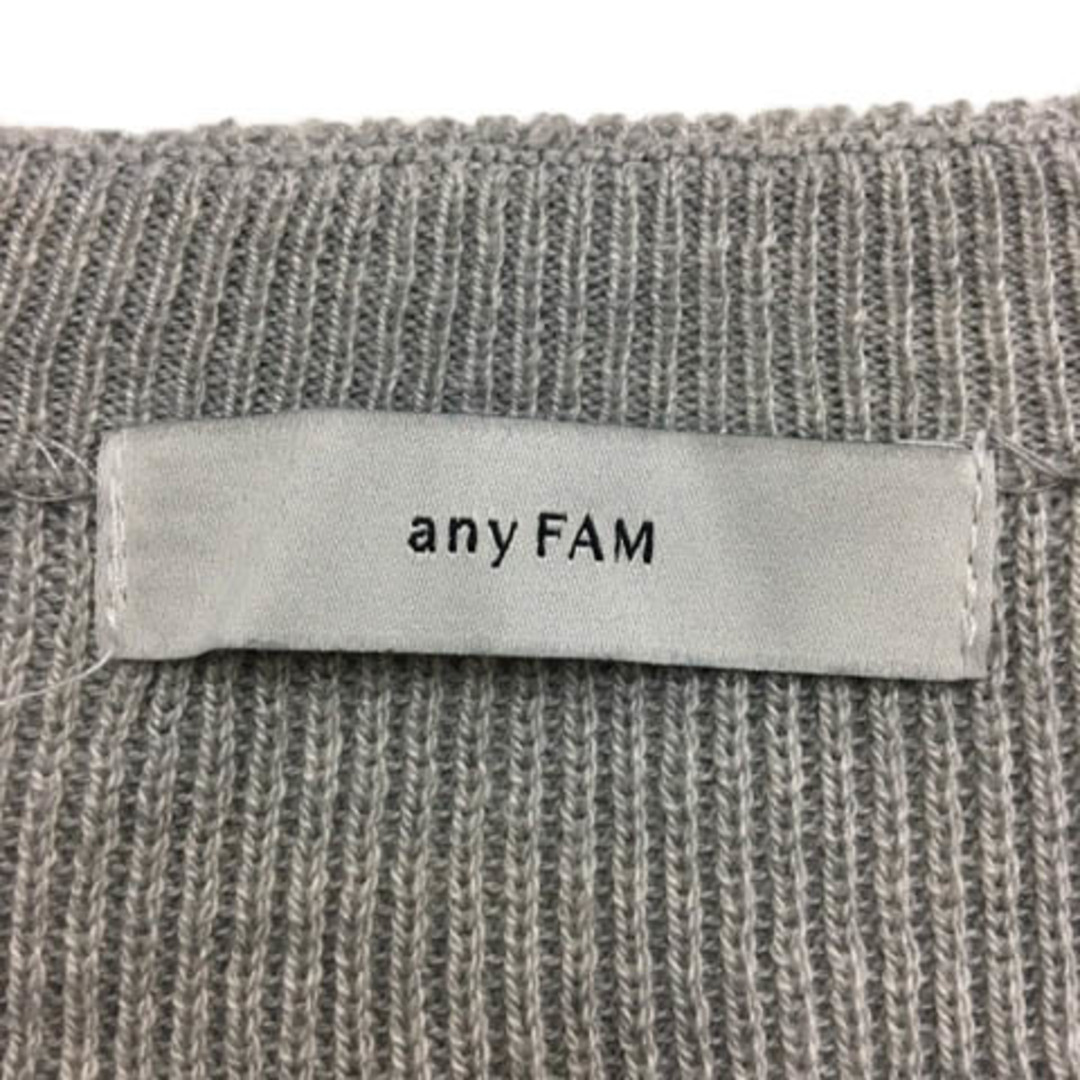 anyFAM(エニィファム)のエニィファム セーター ニット プルオーバー Vネック リブ 長袖 F グレー レディースのトップス(ニット/セーター)の商品写真